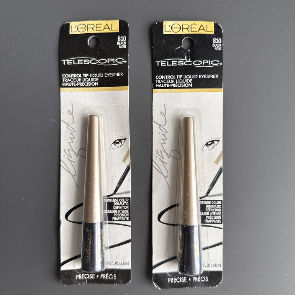 Lot Of 2 L'Oréal Telescopic Control Tip Liquid Eyeliner, #810 Black B70